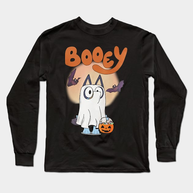 Booey Halloween Spooky Season Bluey Family Scary  Bluey Trick Or Treat Ghost Month Long Sleeve T-Shirt by TDH210